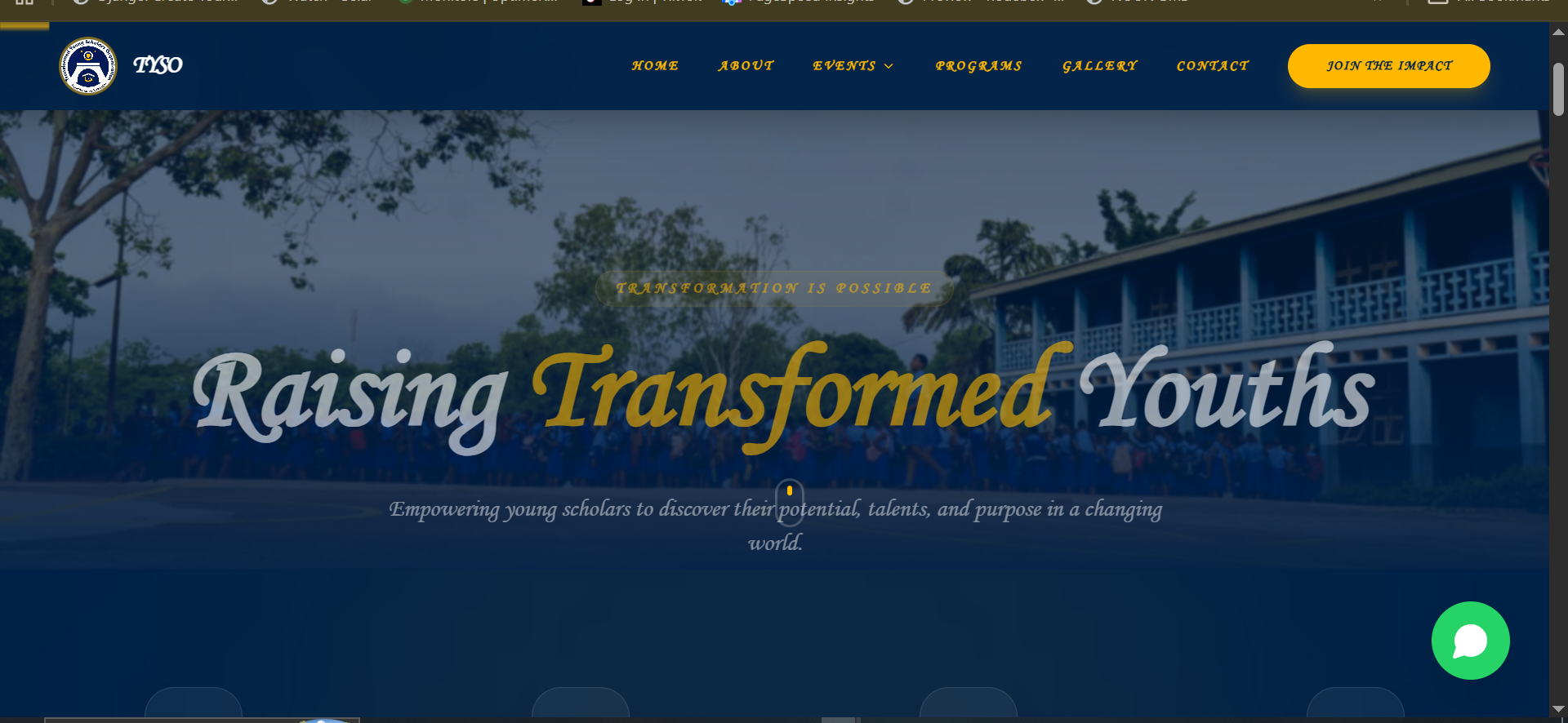 TYSO website banner